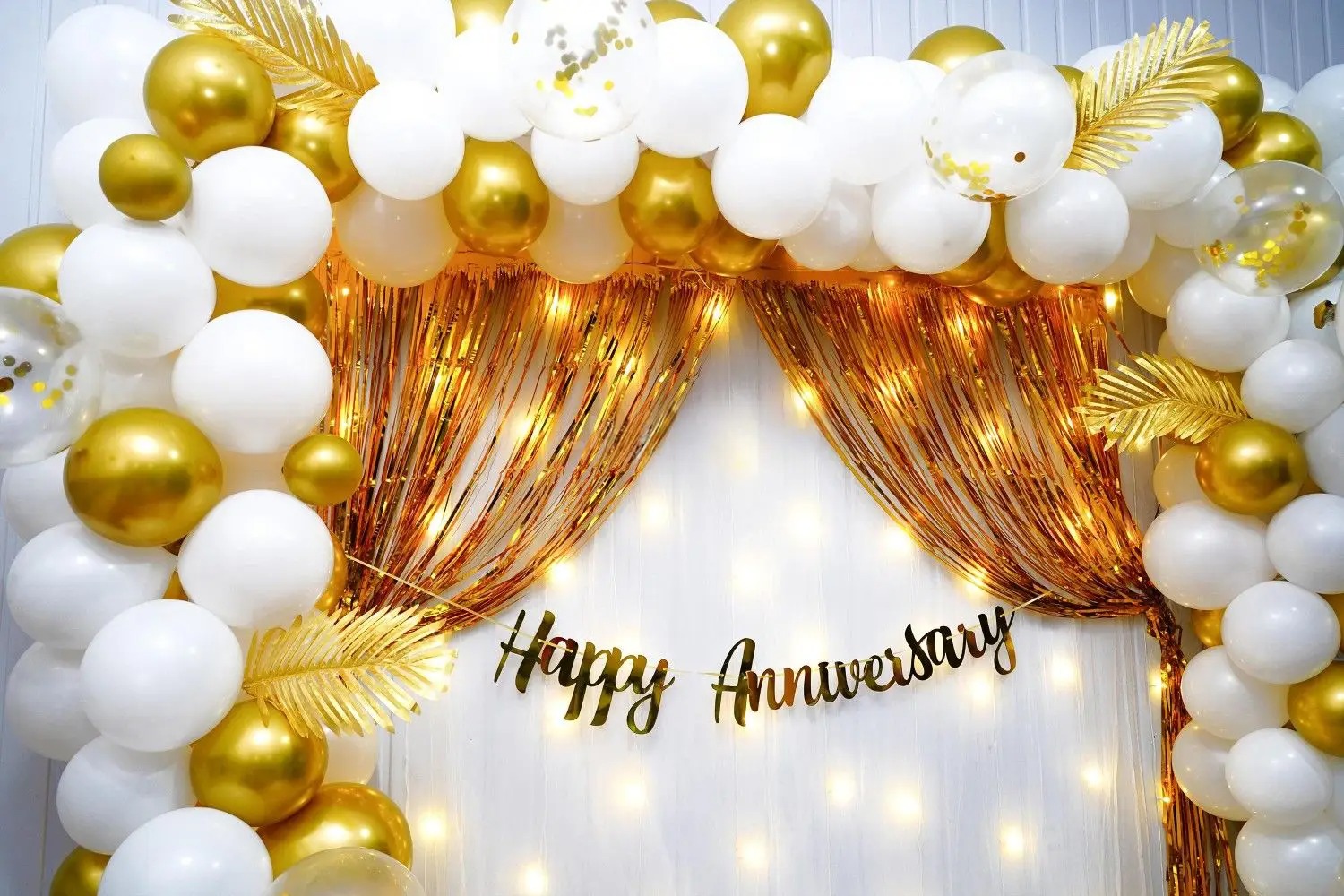 White and Gold Enchantment Anniversary Decoration