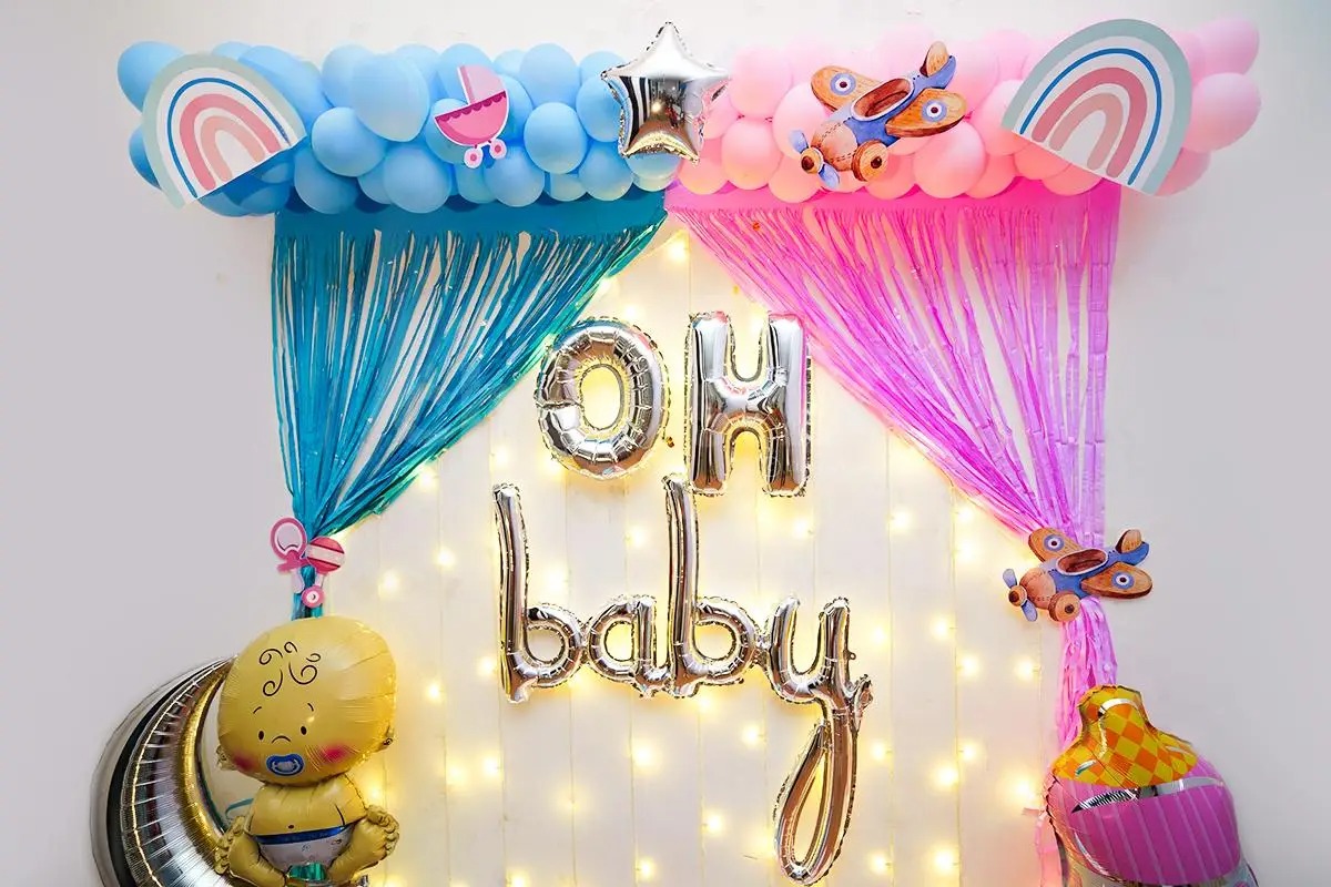 Pastel Pink and Blue Theme Baby Shower Decor