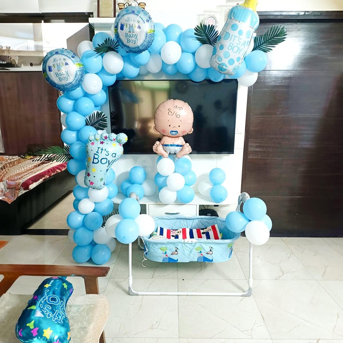 Pastel Blue Welcome Baby Boy Decoration