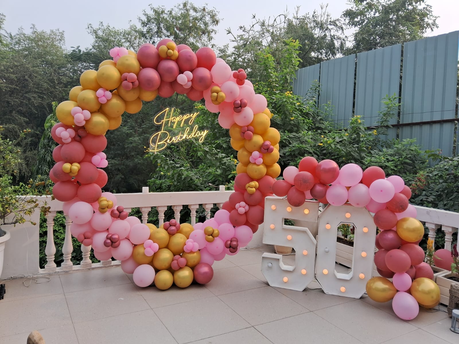 Golden Jubilee Floral Ring Setup
