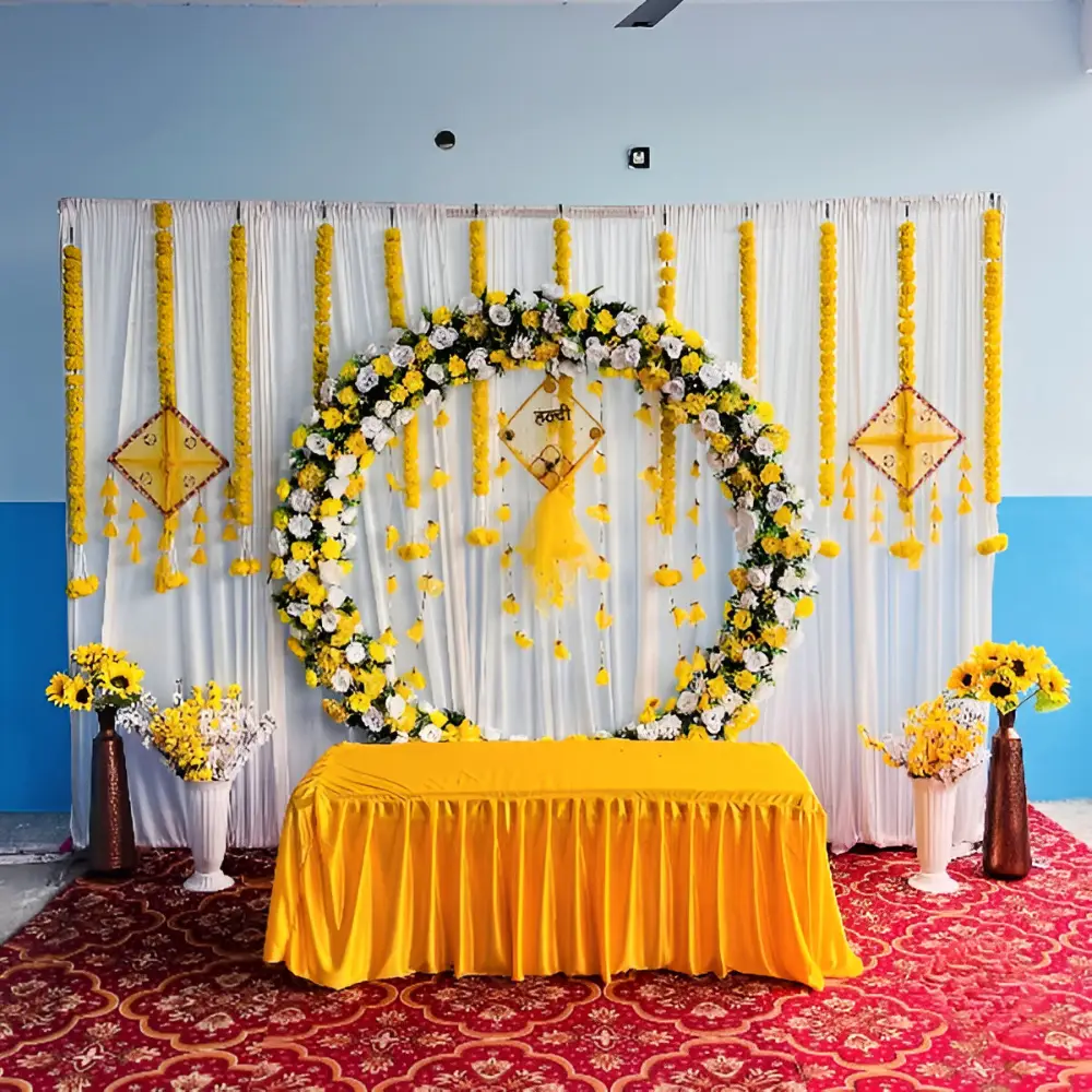 Floral Frenzy Haldi Decoration