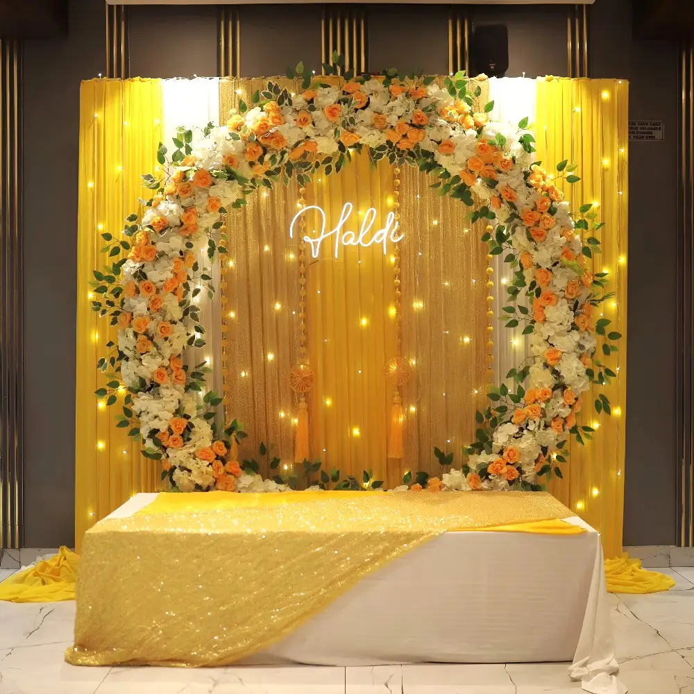 Ring Floral Haldi Setup