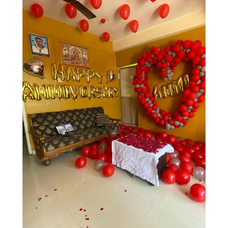 Heart Balloon Decoration Romantic Anniversary surprise