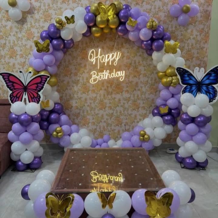 Butterfly Bliss Birthday Balloon Setup