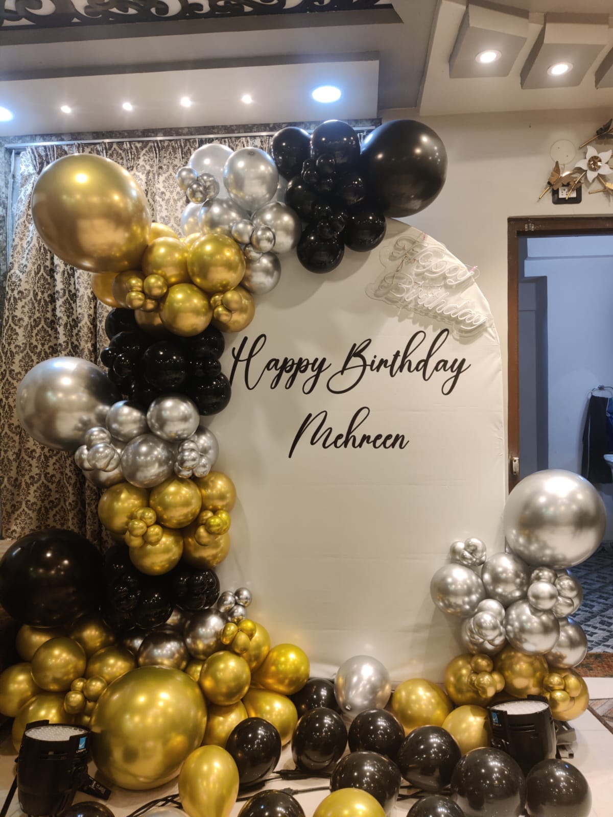 Black and Gold Luxe Birthday Backdrop