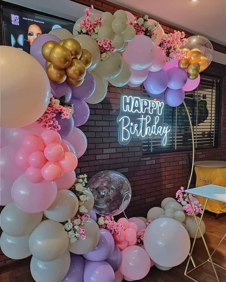 Floral Pastel Birthday Arch