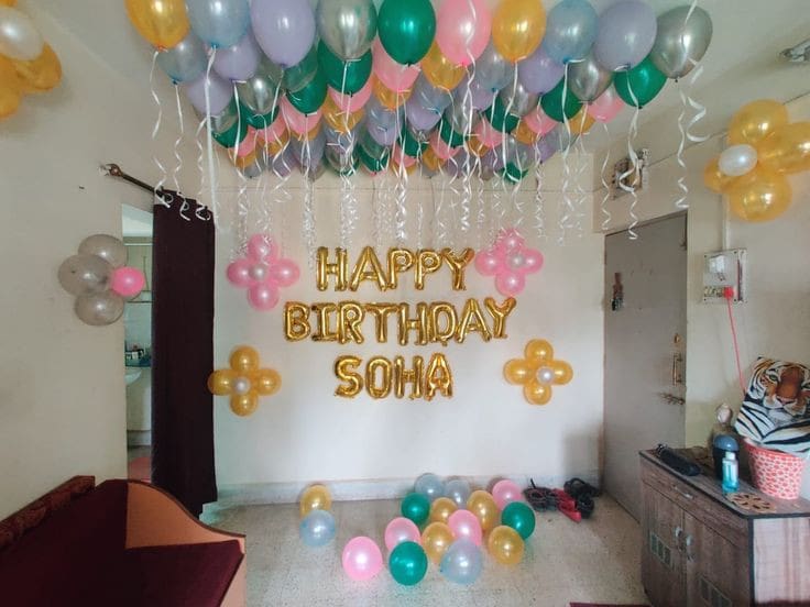 Classic Birthday Balloon Ceiling and Wall decor