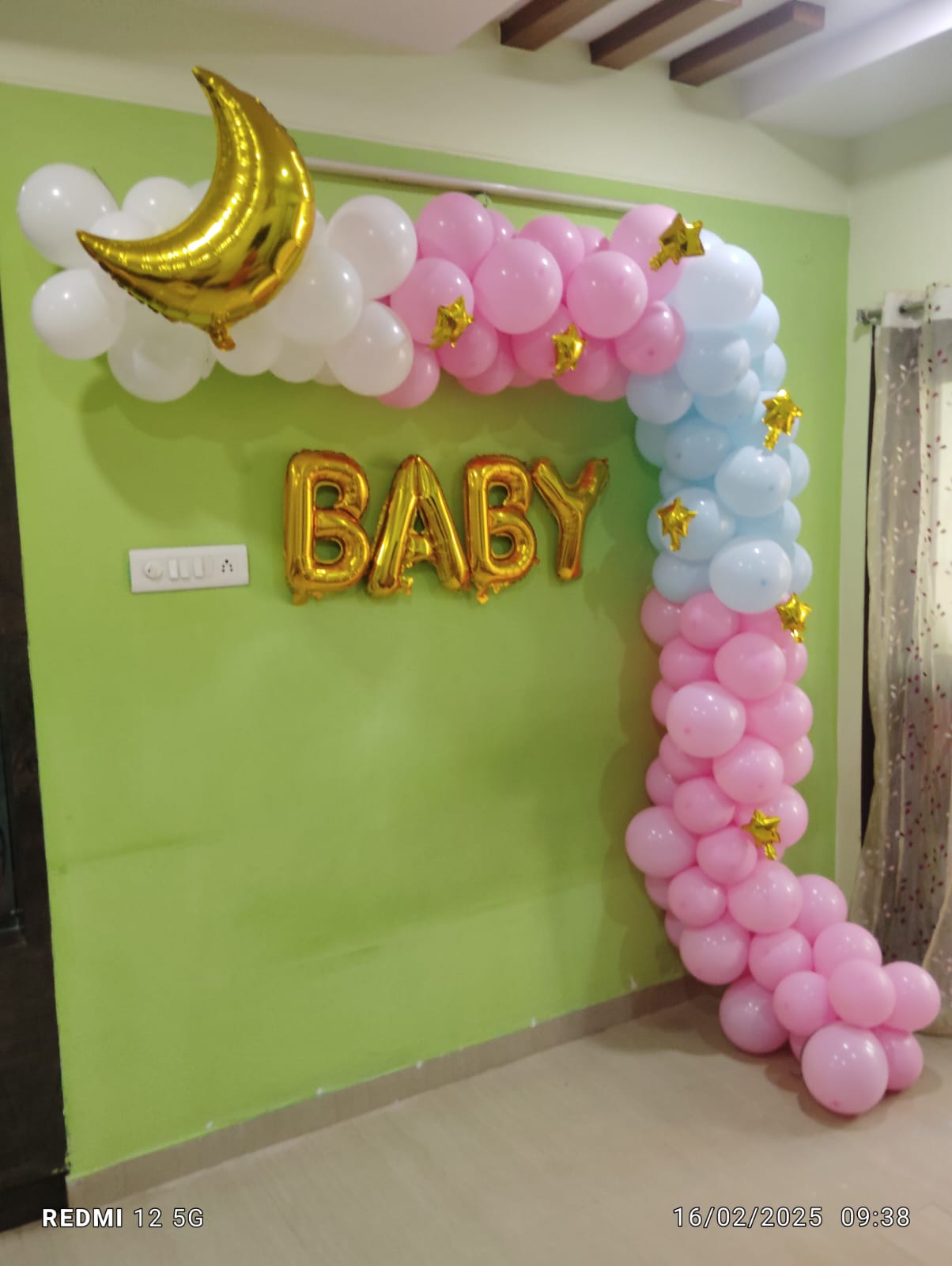 Moon and Stars Baby Shower Balloon Arch