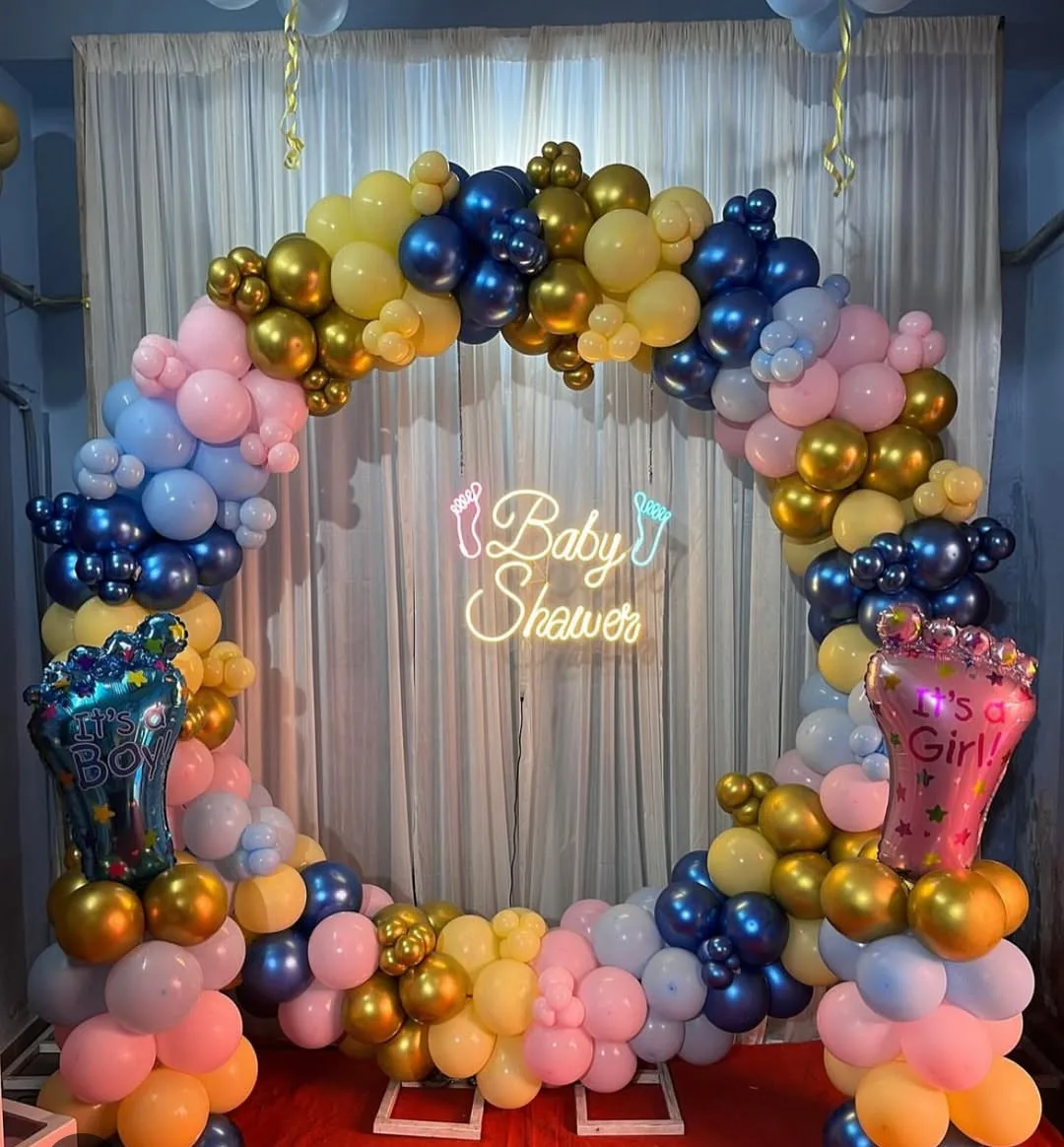 Elegant Baby Shower Balloon Arch