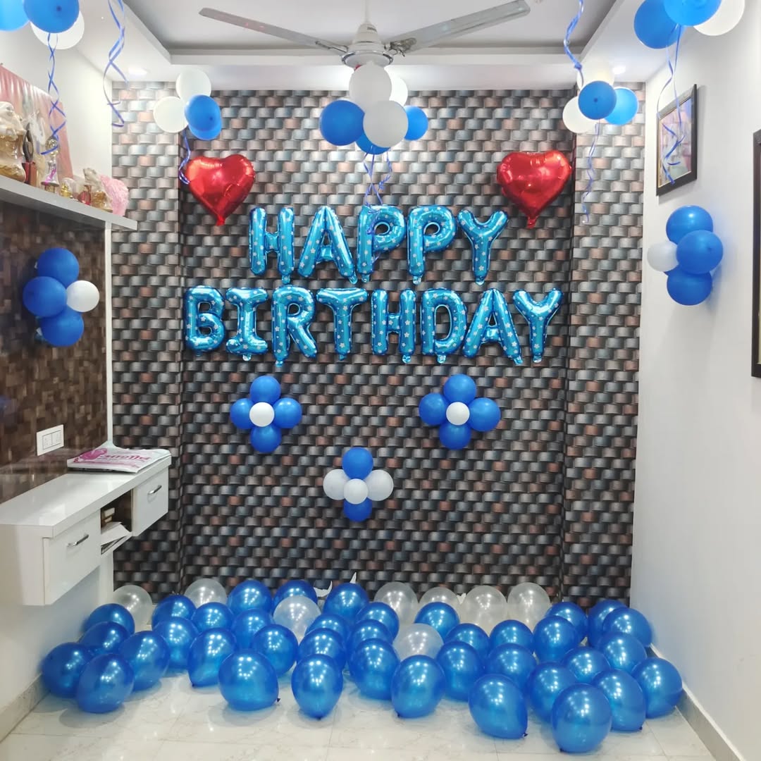 Royal Blue and White Birthday Decoration