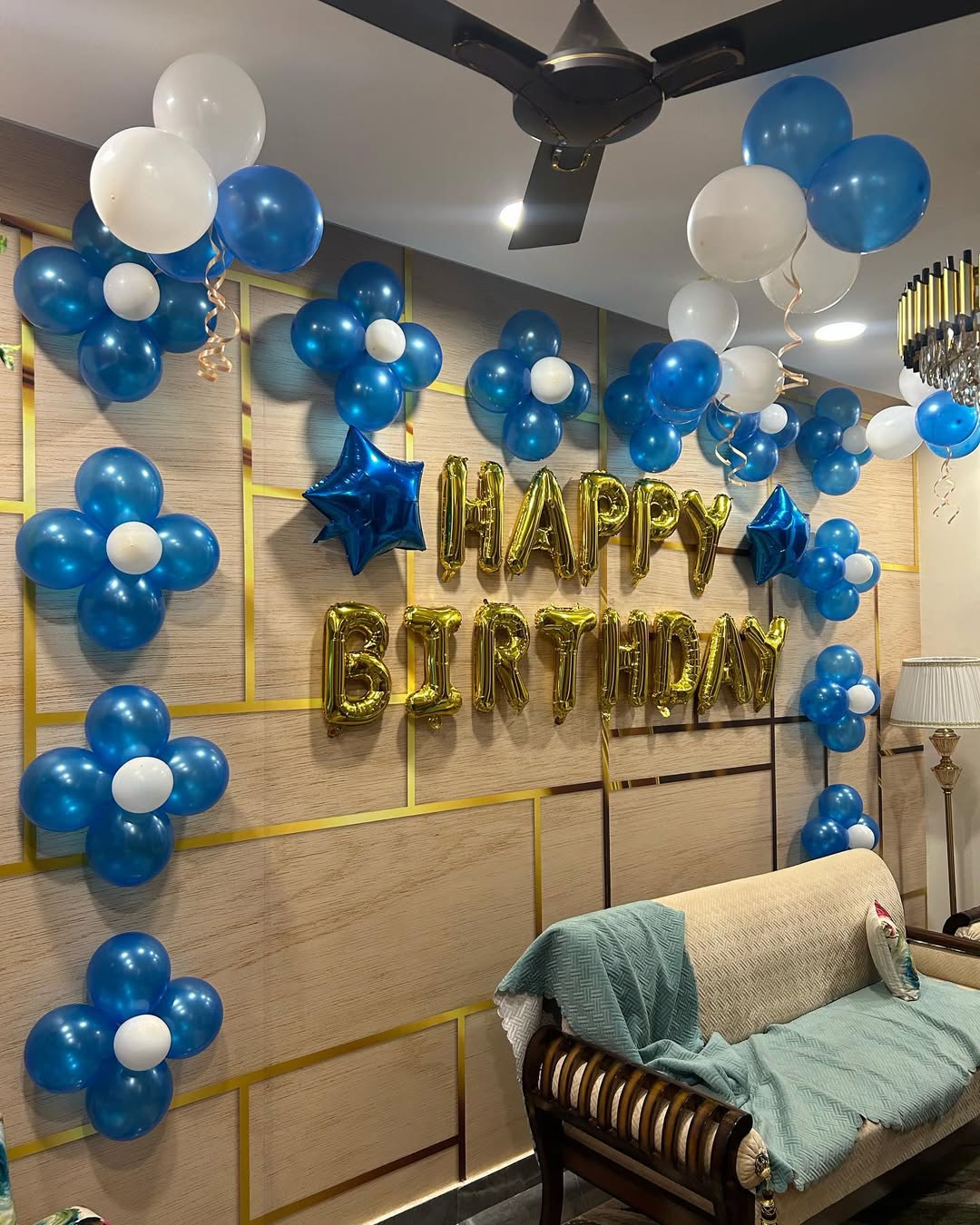Classic Blue and Gold Birthday