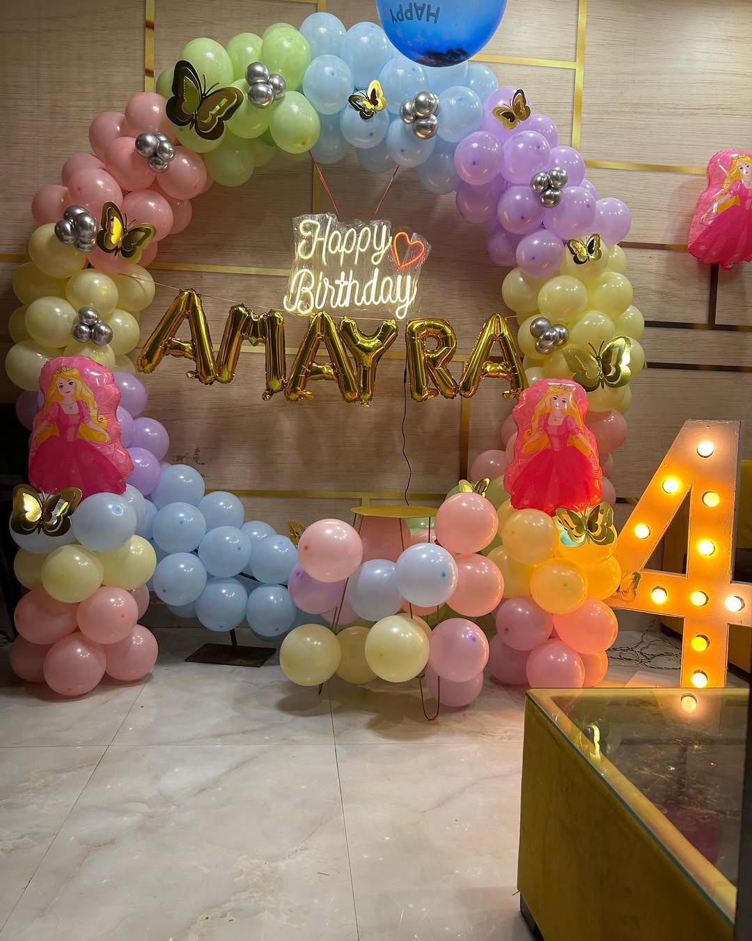 Princess Birthday Balloon Arch Setup