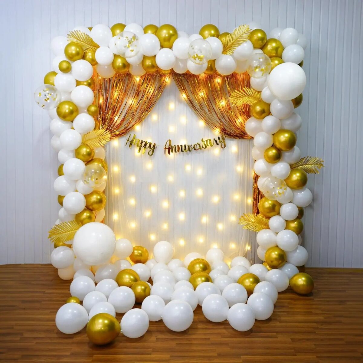 White and Gold Enchantment Anniversary Decoration