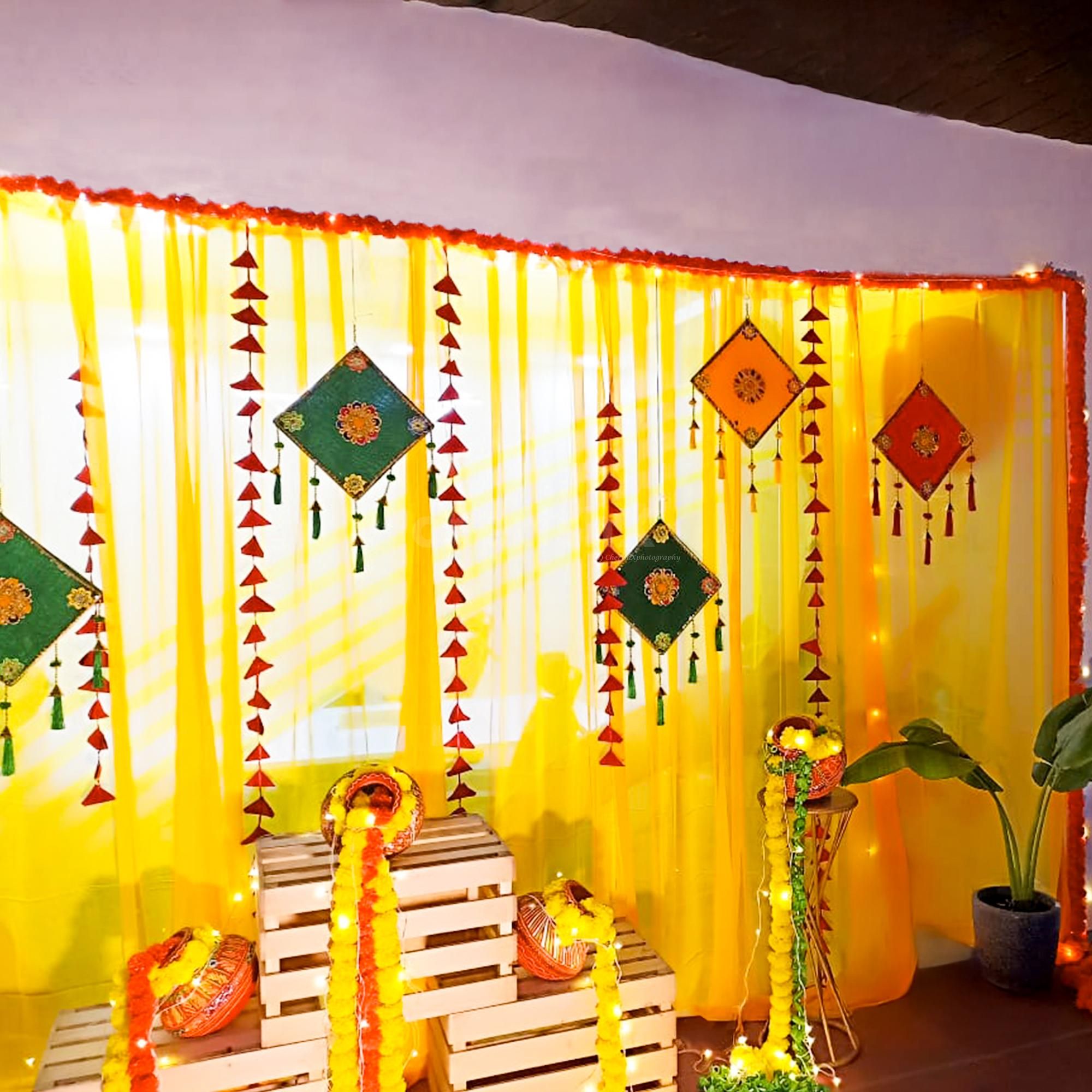 Saffron Serenity Haldi Decor