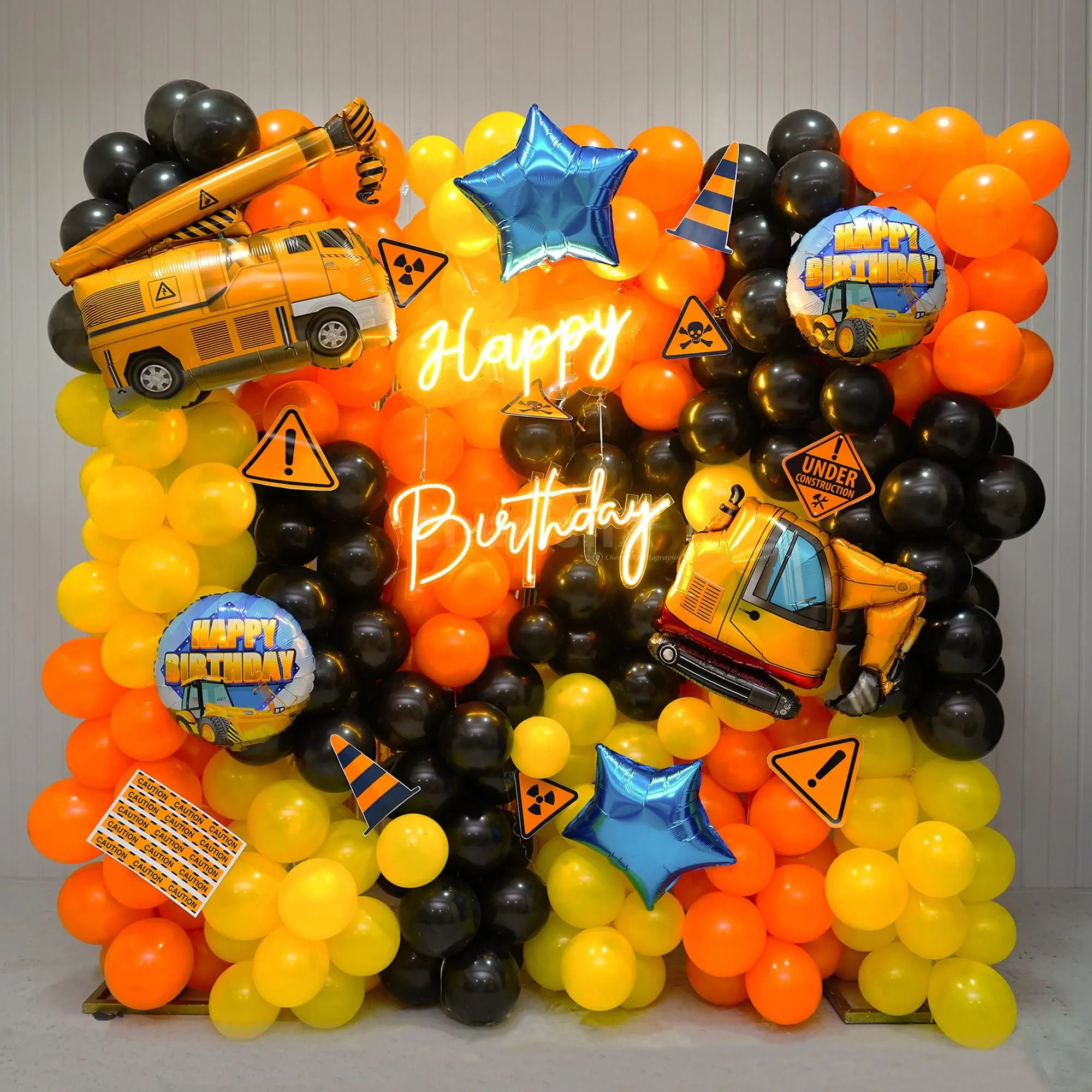 Under Construction Birthday Backdrop