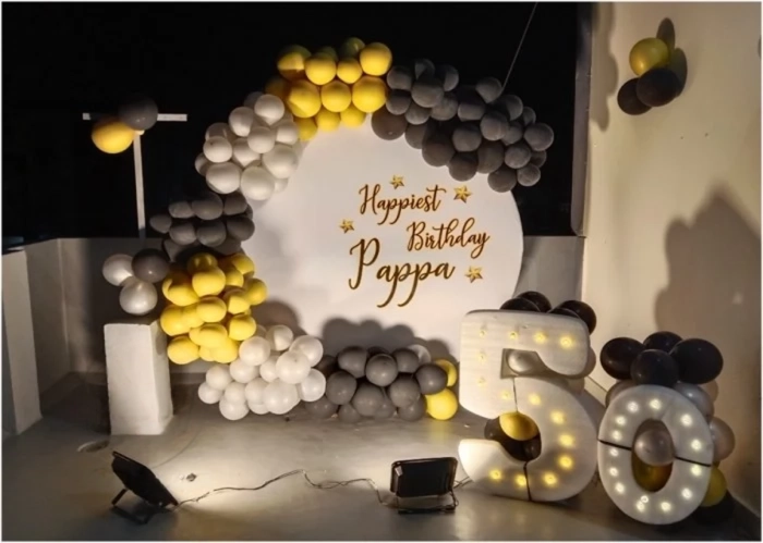 Black Gold Silver 50th Birthday Decor