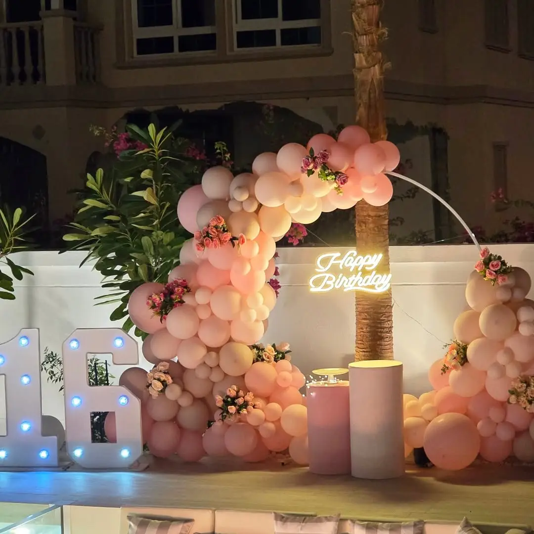 Blush Floral Hoop Birthday Backdrop