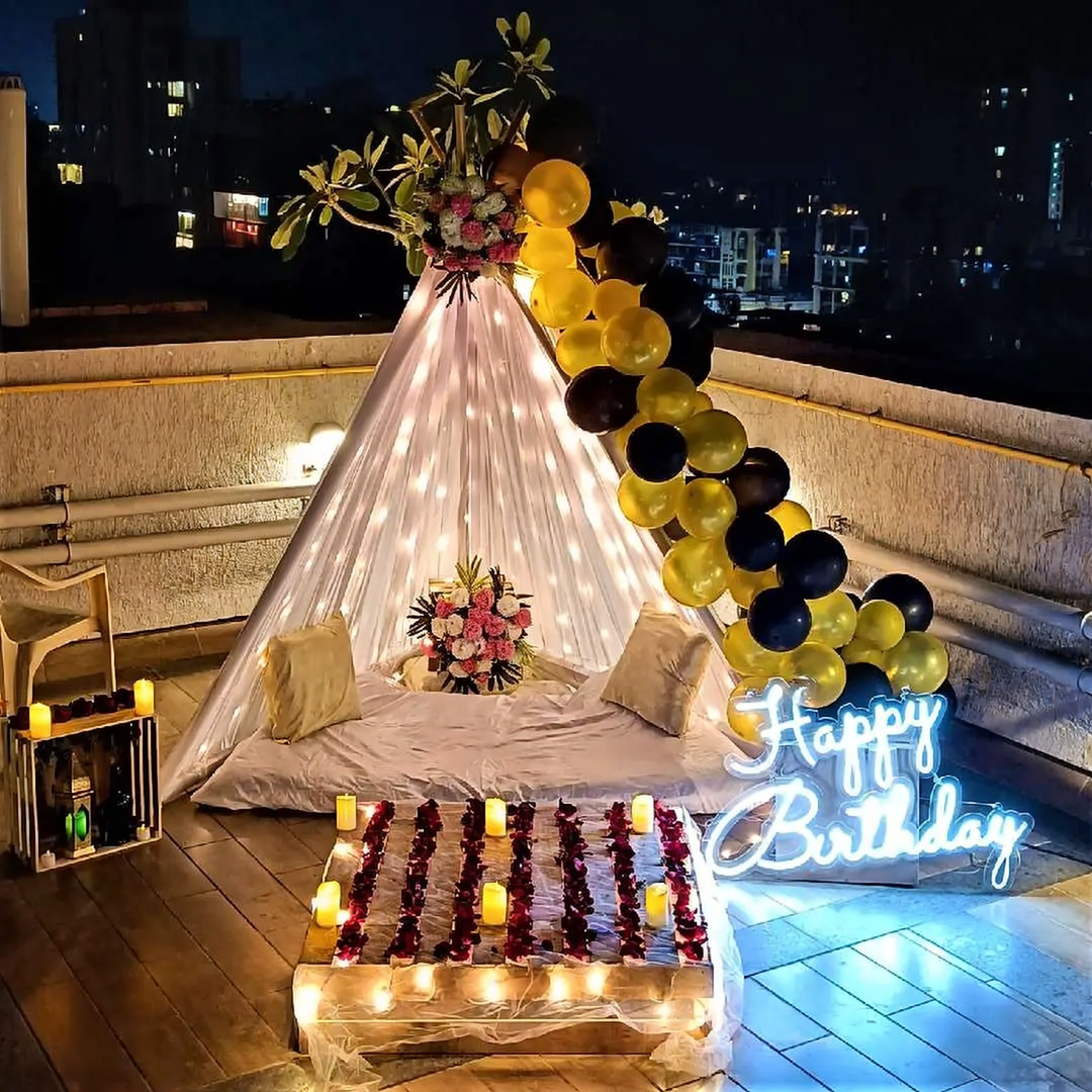 Birthday Terrace Canopy Decor