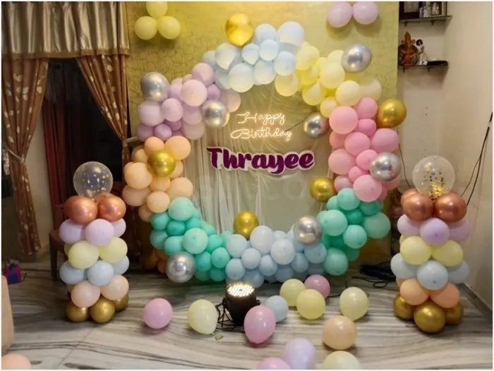 Pastel Birthday Balloon Decoration