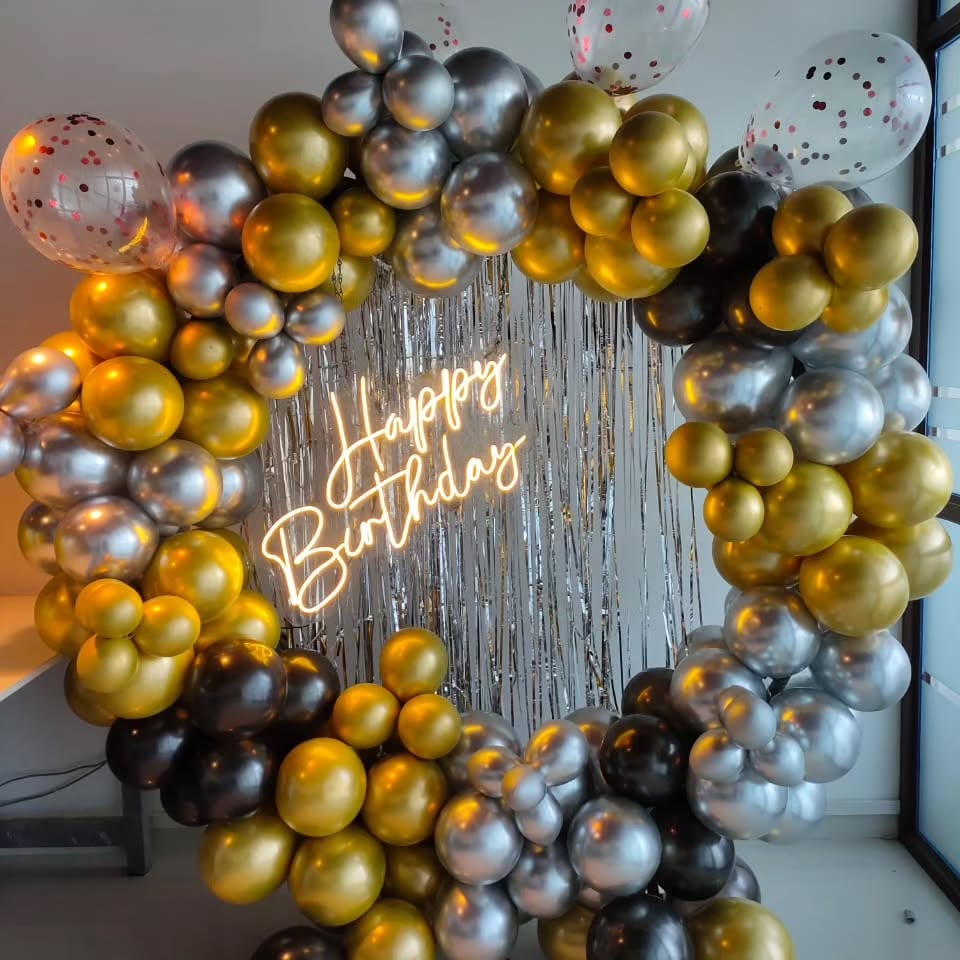 Golden Elegance Birthday Balloon Ring