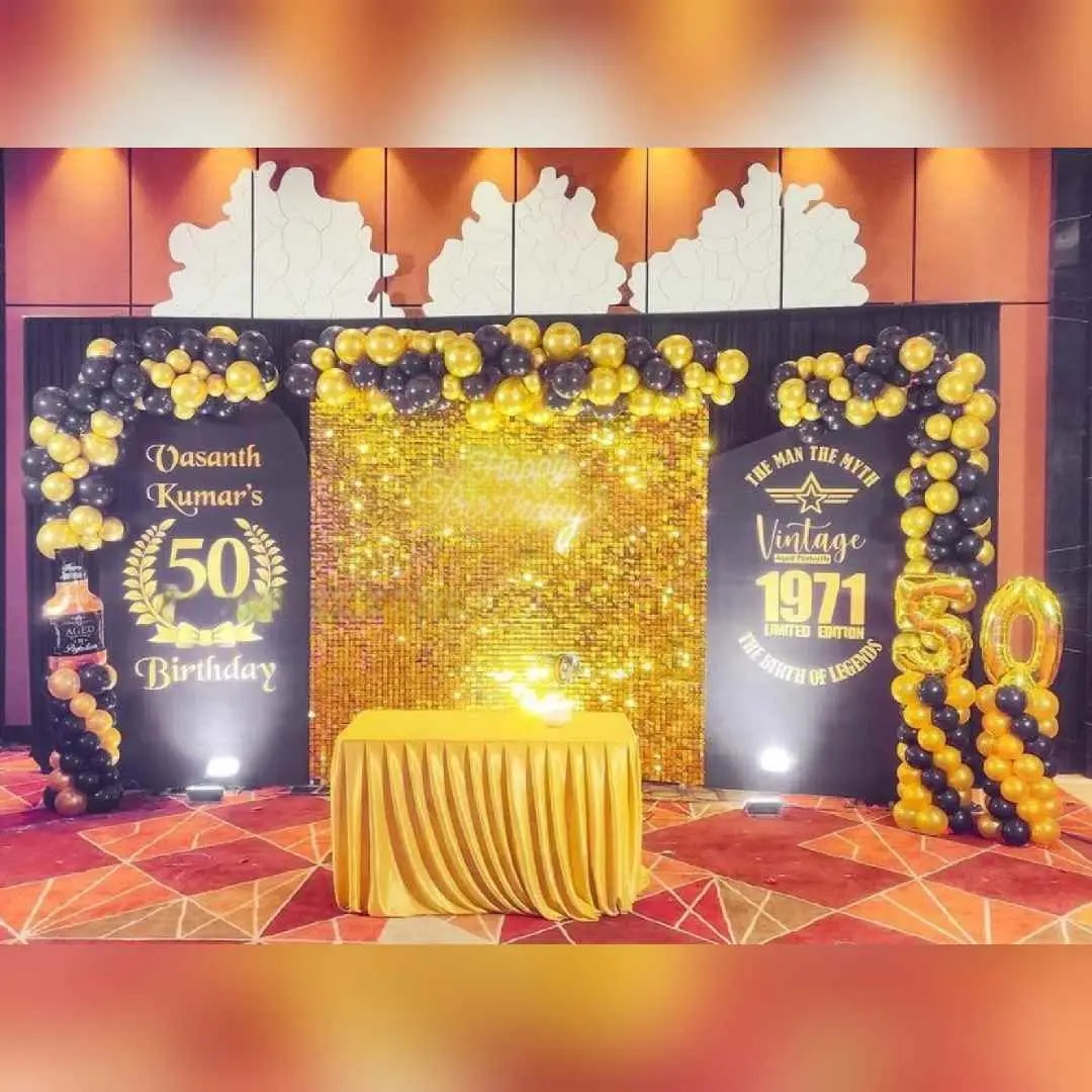 50th Birthday Stage Setup