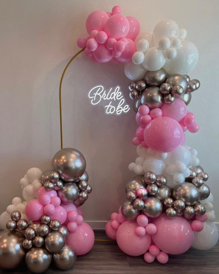 Modern Bride-To-Be Balloon Arch Setup