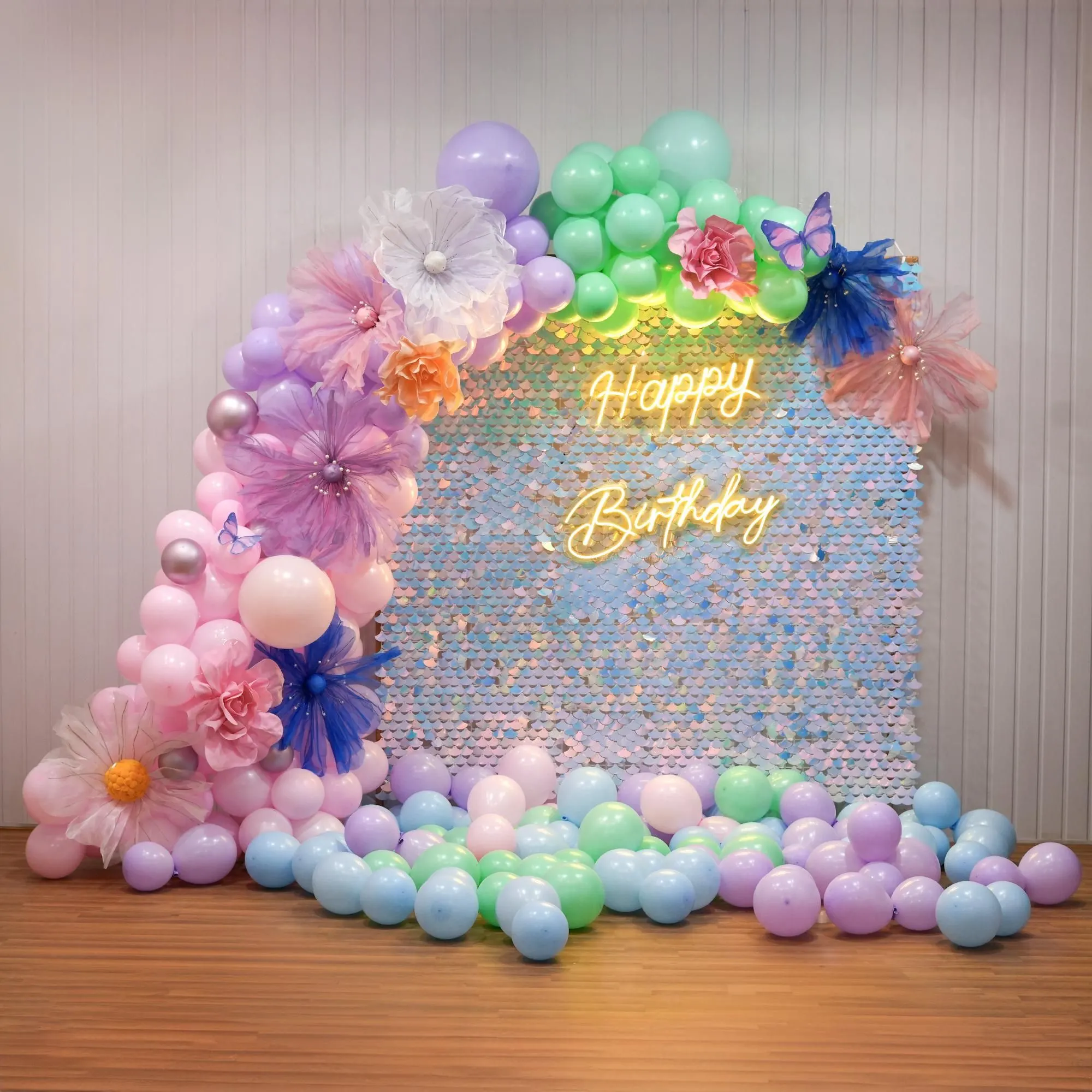 Pastel Bloom Birthday Backdrop